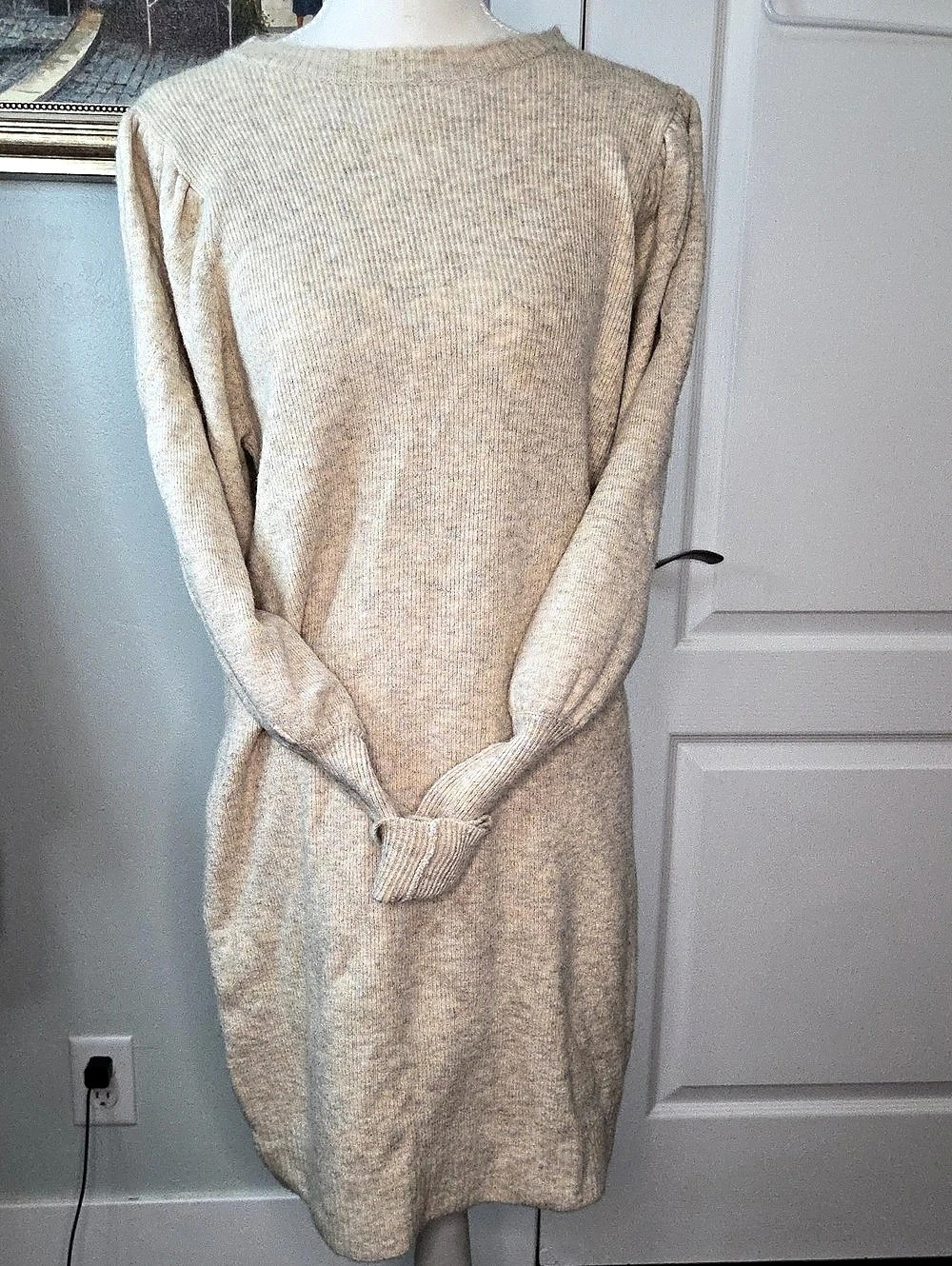 a new day Knit Mini Dress in Beige Size Small Like New